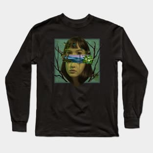 ocean girl sadness surrealism Long Sleeve T-Shirt